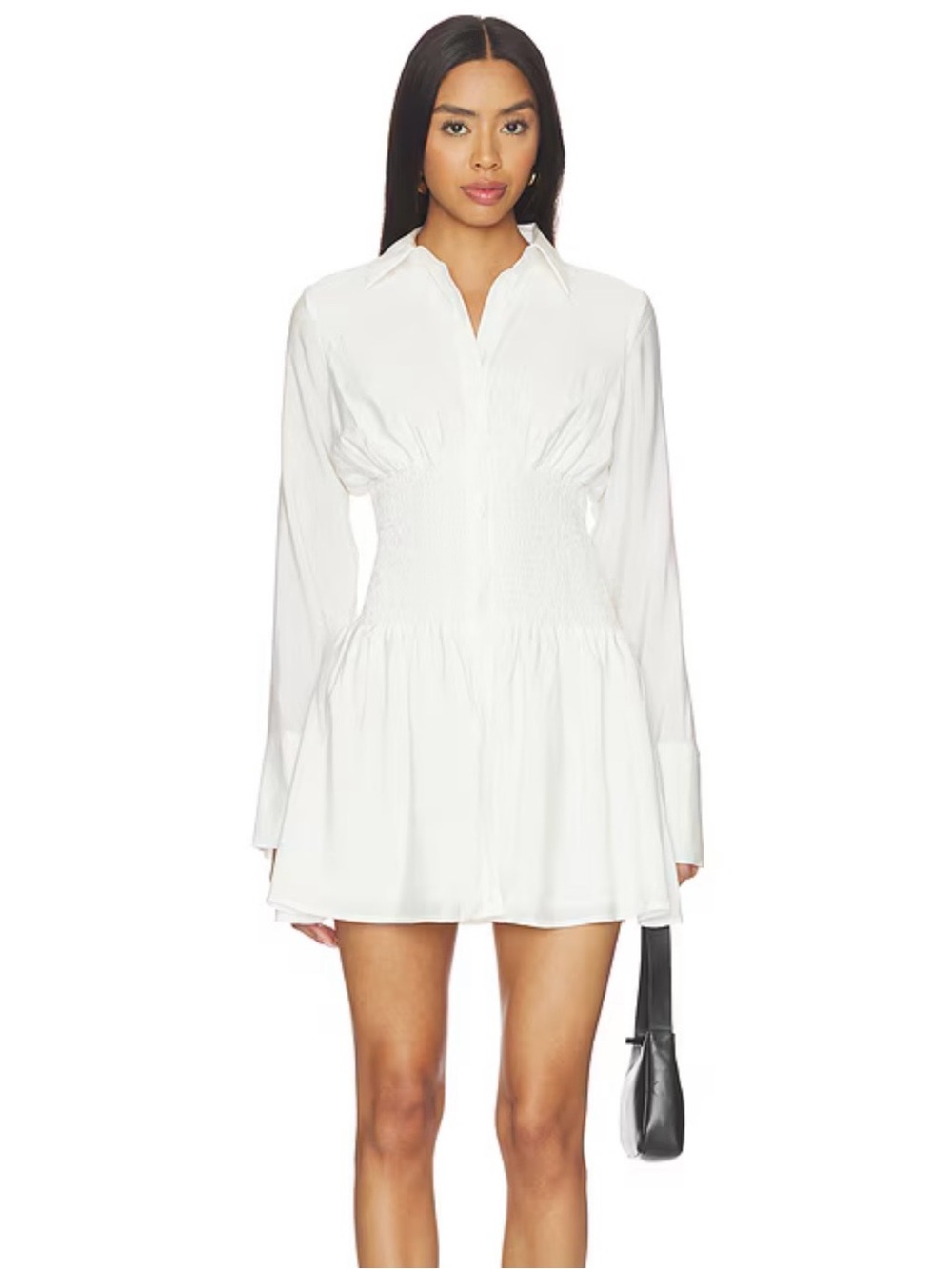 White Button Up Mini Dress
